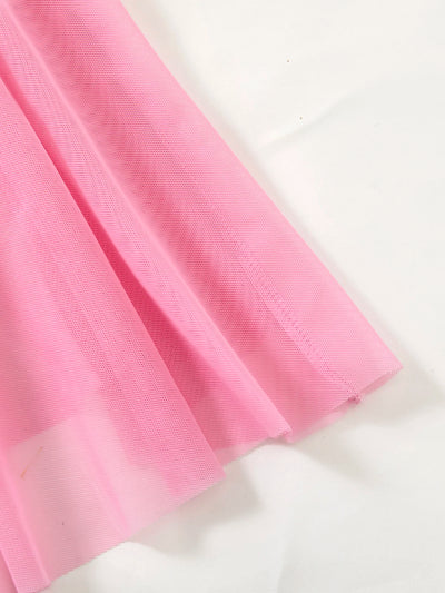 Ladies' wine-red countryside style wheat ear embroidery semitransparent nightgown - LKBA