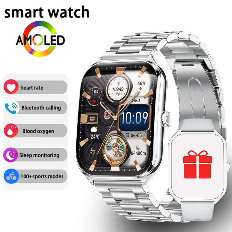 New Ultra Thin Smart Watch men 1.96" AMOLED 360*360 HD Pixel Display Always Show Time Call Reminder Smartwatch Ladies For huawei - LKBA