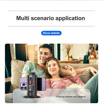 Auto Face Tracking Tripod 360°Rotation, No App, Smart Shooting Phone Holder for Live Video - LKBA