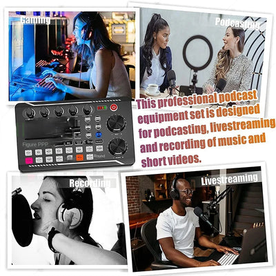 DJ Equipment Microphone Sound Card Console Studio Sound Card Kit - LKBA