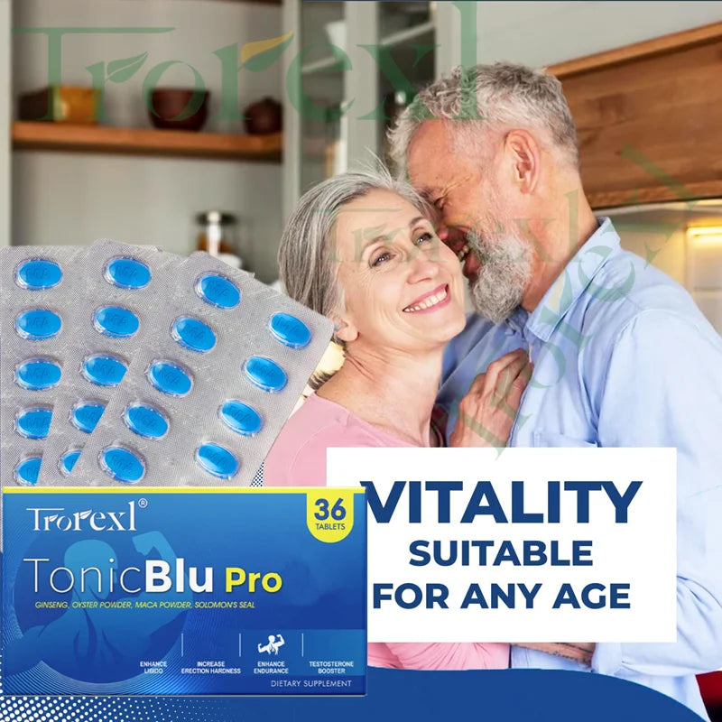 36-360pcs Blue Pills Male Supplement with Natural Oyster & Ginseng, Stamina & Endurance, Boosting Performance - LKBA