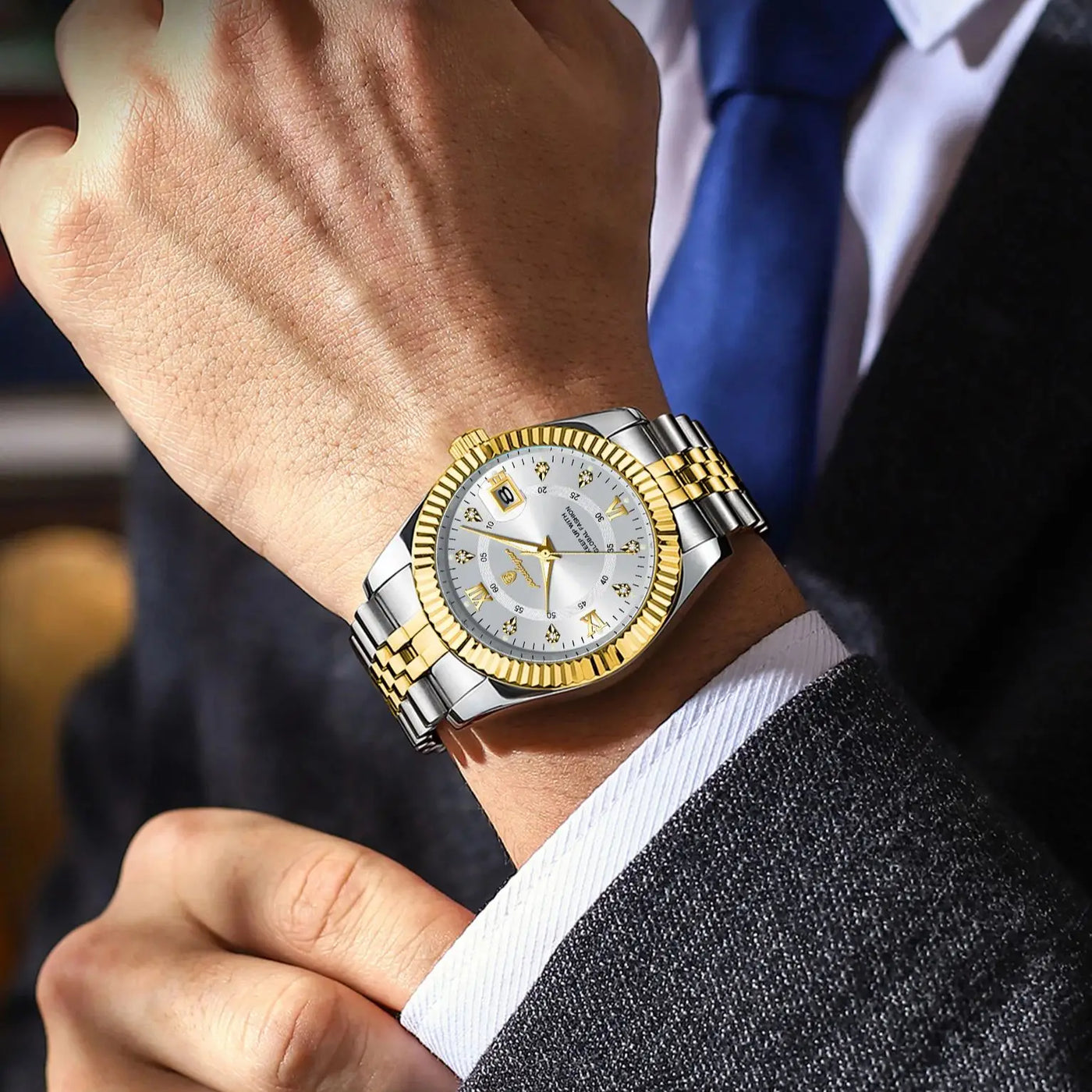 POEDAGAR Luxury Fashion Wristwatch For Men Stainless Steel Date Quartz Man Watch Waterproof Luminous Casual Men's Watches Reloj - LKBA