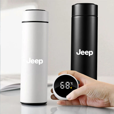 Car Stainless Steel Smart Thermos Mug Thermos LED Display Temperature For Jeep Renegade Patriot Wrangler Cherokee Compass Trail - LKBA