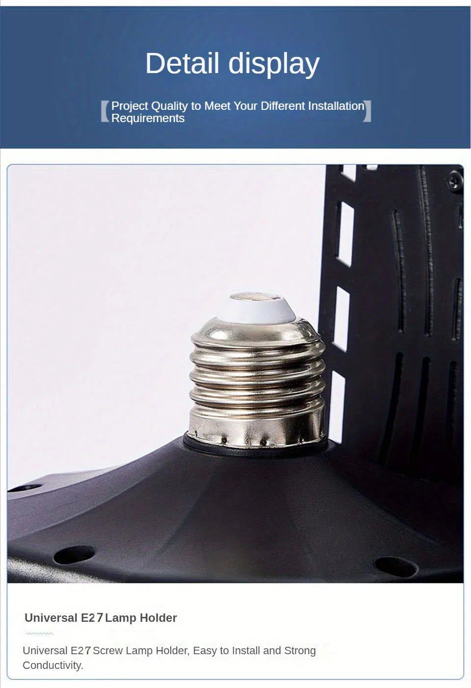 LED Garage Light Bulbs 45W 60W 80W10000LM Super Bright Garage Lighting LED Shop Light With Adjustable Panels, E27 Screw Socket - LKBA