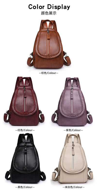 Soft leather shoulder bag for women 2025 new fashionable mini shopping backpack chest bag casual versatile diagonal cross bag - LKBA