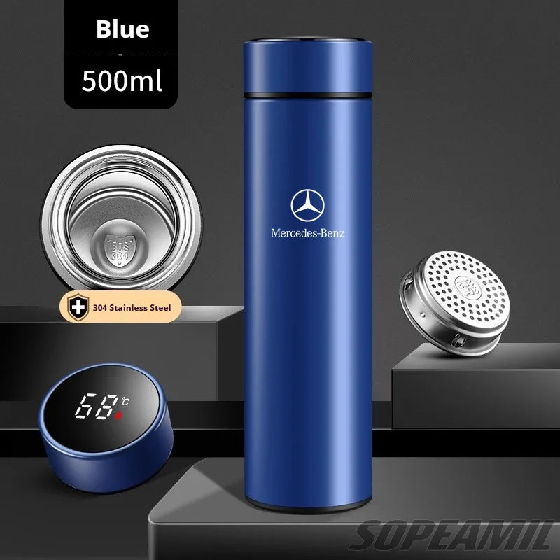 Car Vacuum Cup Thermos Mug Temperature Display Coffee Cup Mercedes-Benz A C E S Class A35 A45 C43 CLA CLS GLA GLC GLK ML SL Vito - LKBA