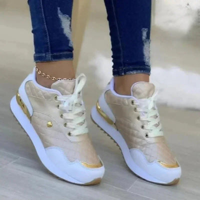 2025 Women's Mesh Sneakers Patchwork Lace Up Flat Shoes for Women Lightweight Female Shoes Classic Versatile Zapatillas De Mujer - LKBA