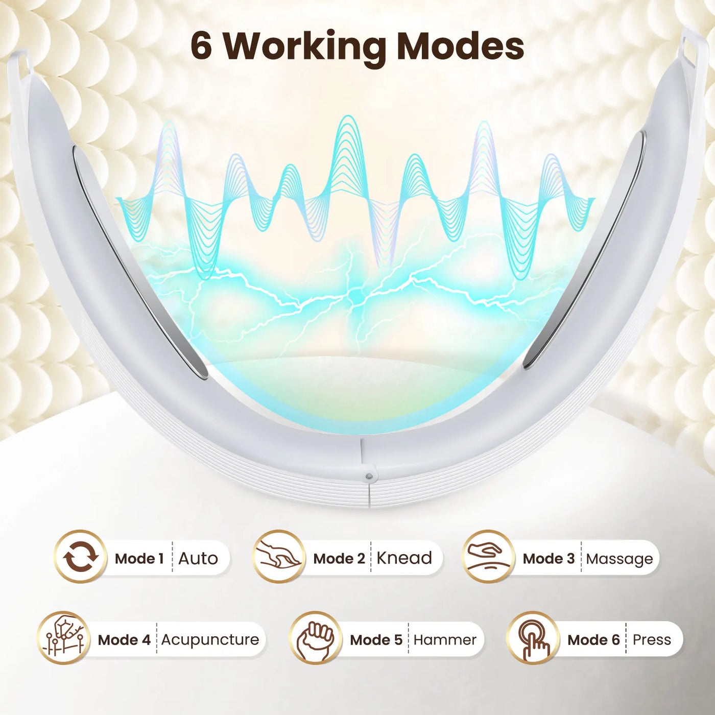 Electric V Face Lifting Beauty Device 6 Modes 8 Levels EMS Micro-current Firming Facial Massager Double Chin Removal Skin Care - LKBA