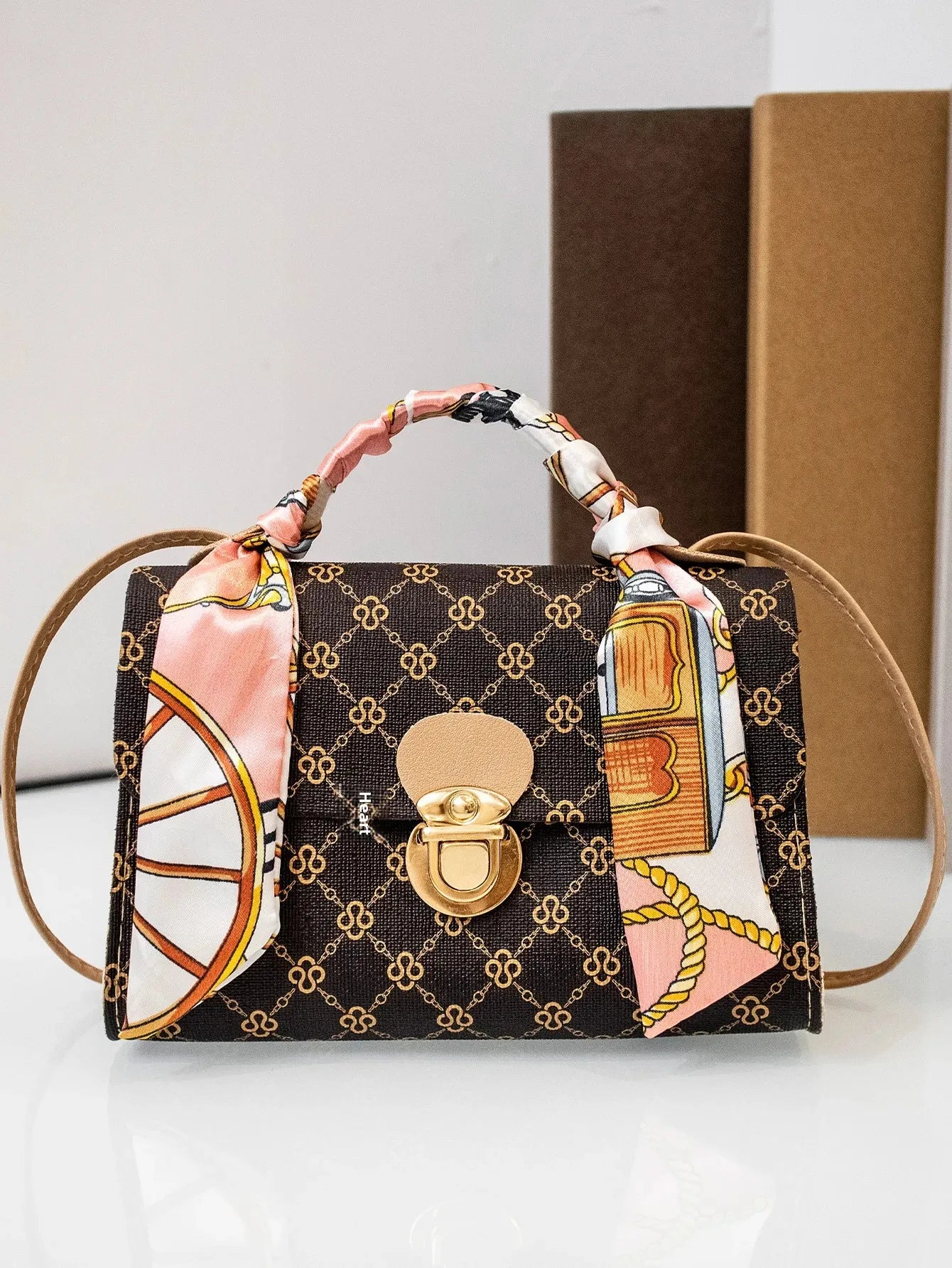 Vintageprinting 2022 New Style Single Shoulder Scarf Bag Small Square Casual Versatile Women's Bag Ultrafine Fiber Leather - LKBA