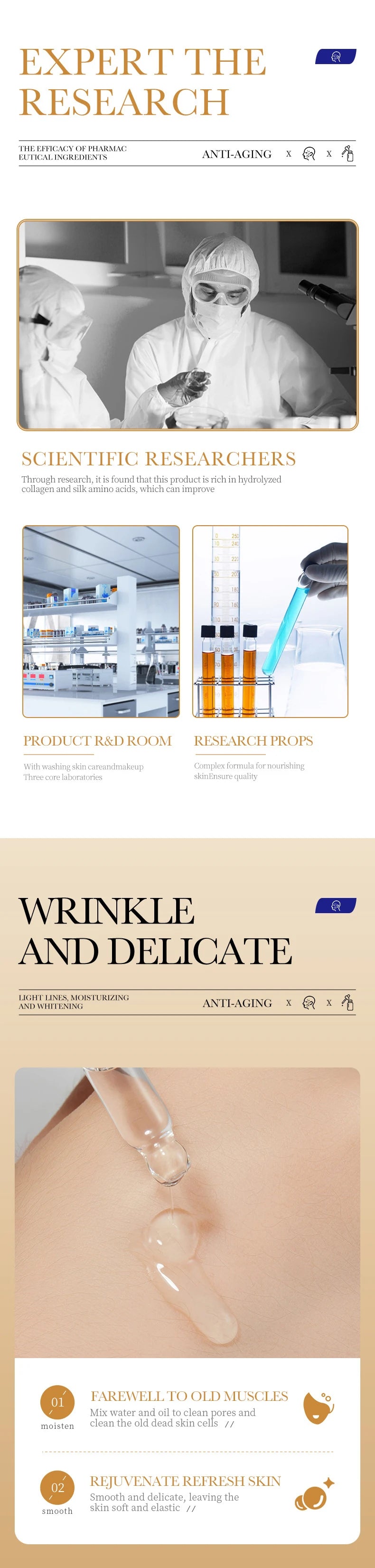 1/2/3pcs SADOER Collagen Face Serum skincare Facial Essence Liquid Anti-aging Moisturizing Nourishing Facial Serum Skin Care - LKBA