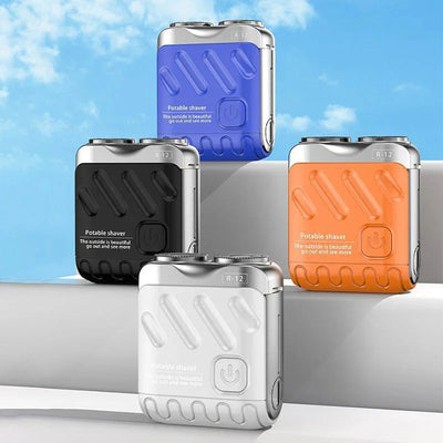 Mini Men Electric Shaver Dual Head Waterproof Type-C Rechargeable Shaver Travel Rotary Razor Portable Hair Beard Trimmer Tool - LKBA