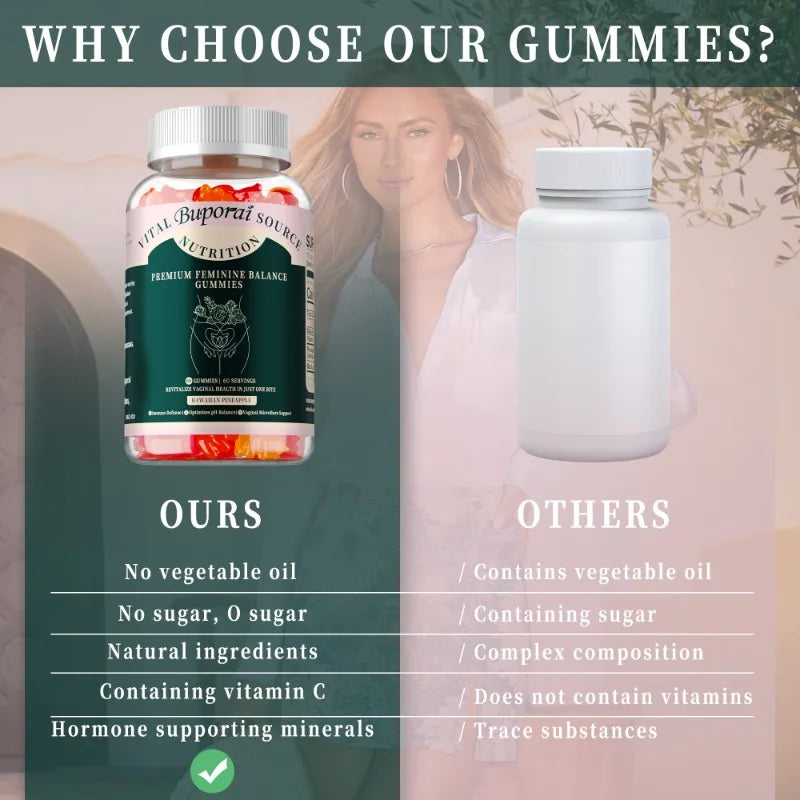 Premium Feminine Balance Gummies - Regulate Physiological Balance, Promote Digestion, Enhance Immunity - 60pcs - LKBA