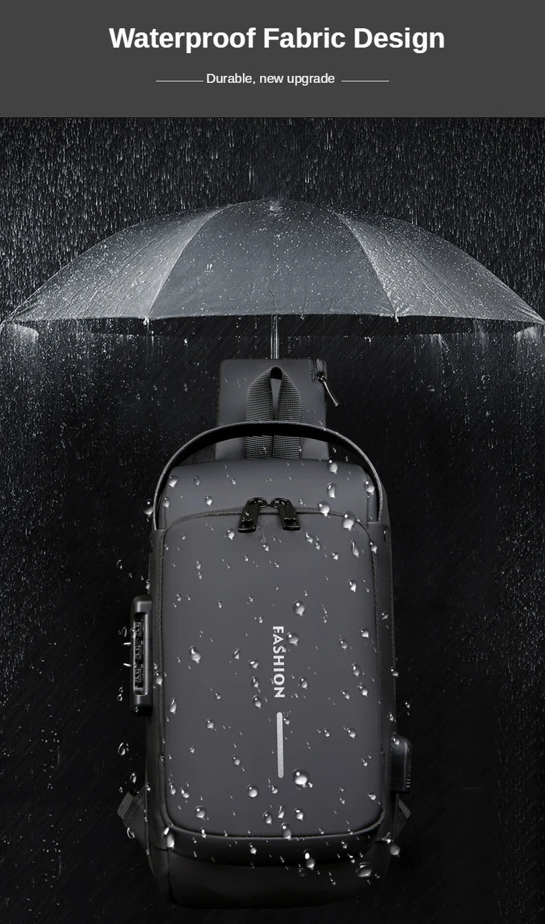 New Brand Designer Men Crossbody Bag PU Leather Classic Anti-Theft Shoulder Bag Chest Bag Multifunctional for Men - LKBA