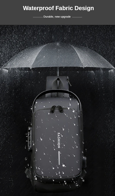 New Brand Designer Men Crossbody Bag PU Leather Classic Anti-Theft Shoulder Bag Chest Bag Multifunctional for Men - LKBA