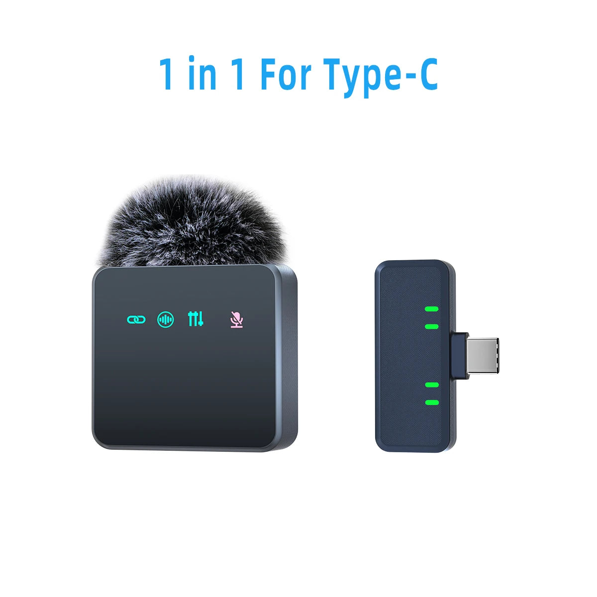 1 In 4 Pink Noise Canceling Lavalier Microphone With Windproof Cap Wireless Mute Function For Cell Phone Portable Audio Video - LKBA