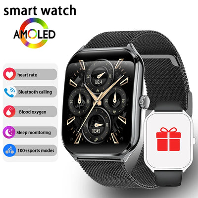 New Ultra Thin Smart Watch men 1.96" AMOLED 360*360 HD Pixel Display Always Show Time Call Reminder Smartwatch Ladies For huawei - LKBA