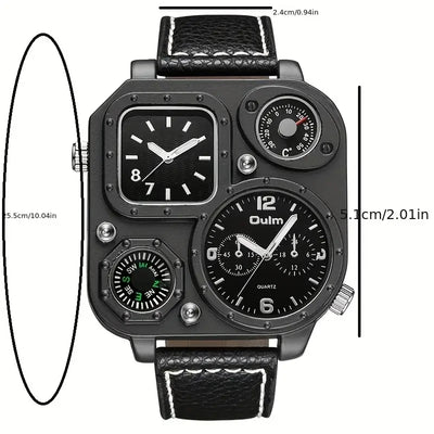 Luxury Man Wristwatch Rectangle Waterproof Luminous Day Week Men Watch - LKBA