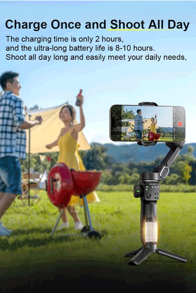 Handheld Anti-shake Gimbal Stabilizer Travel Extended Selfie Stick Face Tracking Phone Stand - LKBA