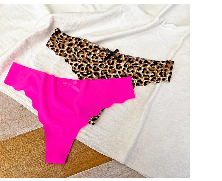 Ultra-thin Quick Drying Lady thong Breathable Ice Silk Women's G-string Comfortable Wave edge Seamless Female T-Pants - LKBA