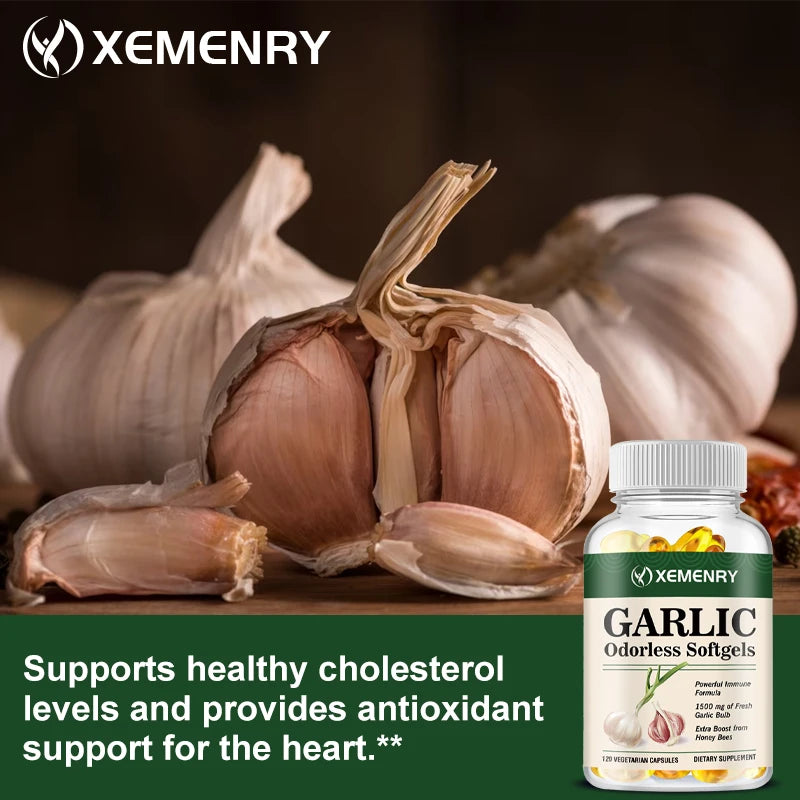 Odorless Garlic Capsules - Balance Cholesterol Levels, Support Heart and Cardiovascular Health - LKBA