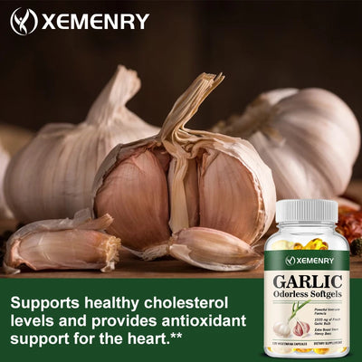 Odorless Garlic Capsules - Balance Cholesterol Levels, Support Heart and Cardiovascular Health - LKBA