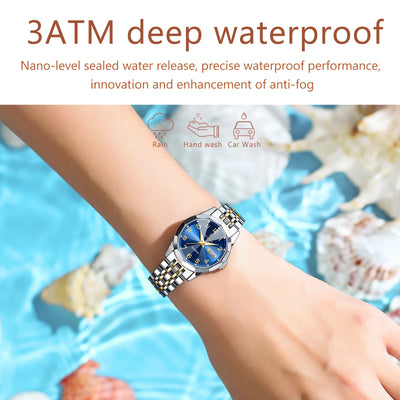 POEDAGAR Luxury Ladies Wristwatch Waterproof Luminous Date Week Women Quartz Watch Stainless Steel Women‘s Watches Female Reloj - LKBA