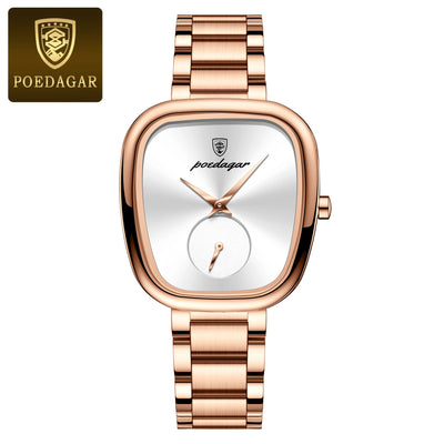 POEDAGAR Luxury Elegant Watch For Woman Waterproof Stainless Steel Quartz Women's Watches Simple High Quality Ladies Wristwatch - LKBA