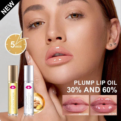 Instant Volumising Lip Plumper Oil Lip Enhancer Lip Gloss Plumping Serum Moisturizing Anti-Wrinkle Lipstick Sexy Lip Care Makeup - LKBA