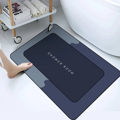 Super Absorbent Bathmat Quick Drying Bathroom Rug Non-Slip Entrance Doormat Floor Mats Toilet Carpet Bath - LKBA
