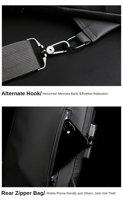 New Brand Designer Men Crossbody Bag PU Leather Classic Anti-Theft Shoulder Bag Chest Bag Multifunctional for Men