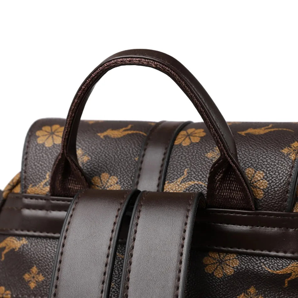 Ladies Backpack Designer High Quality Leather Women Bag Luxury Fashion Printing Tassel School Bags Large Capacity Backpacks Sac - LKBA