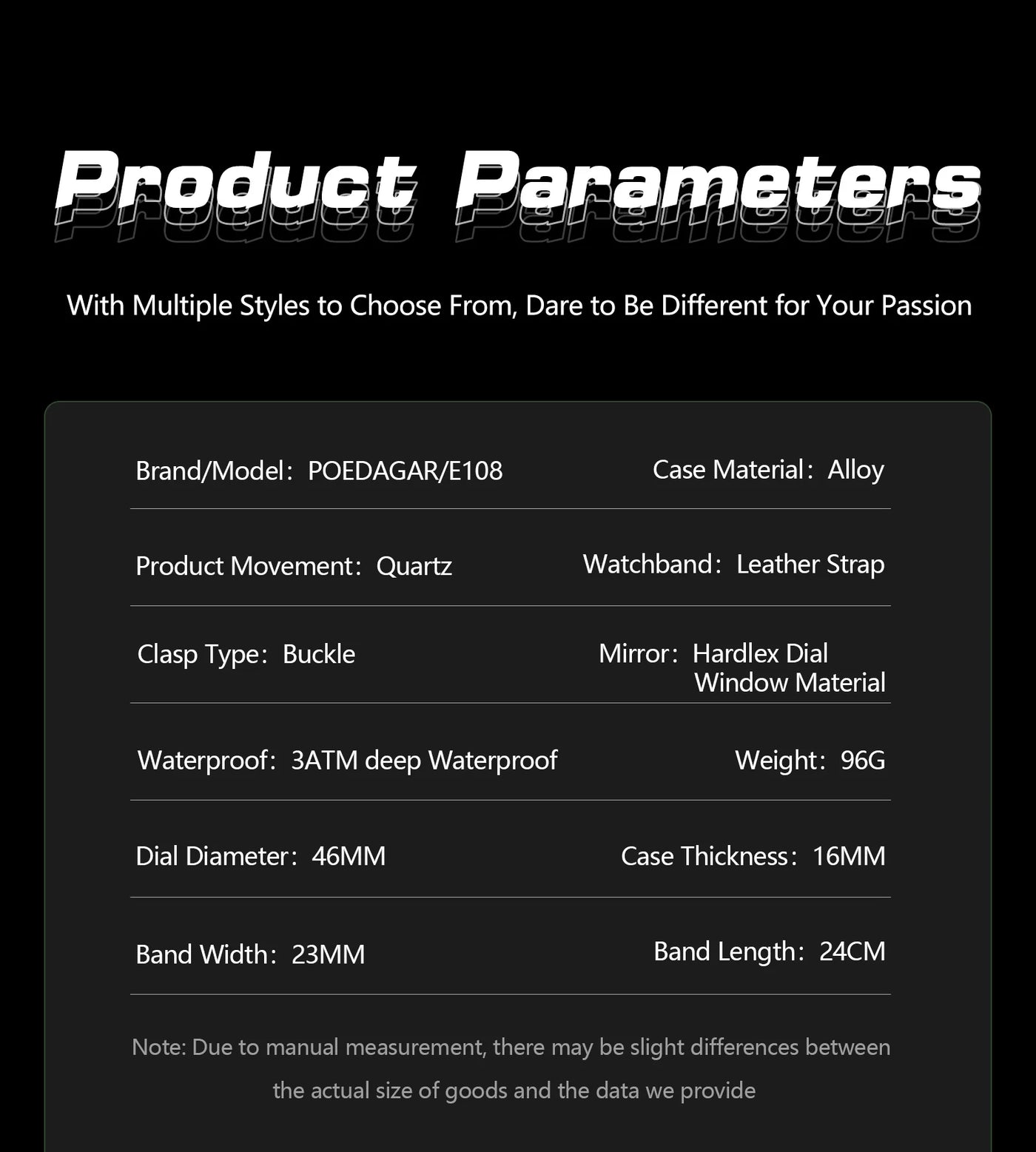 POEDAGAR LED Luxury Men Watch Luminous Week Date Dual Time Display Digital Man Clock Alarm Electronic Men's Quartz Watches Reloj - LKBA