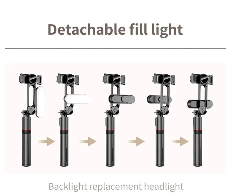 2025 New L15 Wireless Selfie Stick Tripod Stand Foldable Monopod with Led Light for Smart phones - LKBA