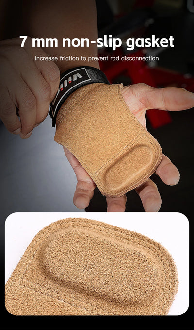 2Pcs Gym Gloves Fitness Hand Palm Protection Equipment Anti Slip Wear-resistant Wrist Protection Hard Pull Grip Strength Gloves - LKBA