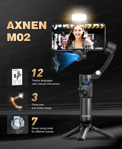 M02 Gimbal Smartphone Stabilizer 3-Axis Anti-shake Video Record Handheld Selfie Gimbals - LKBA