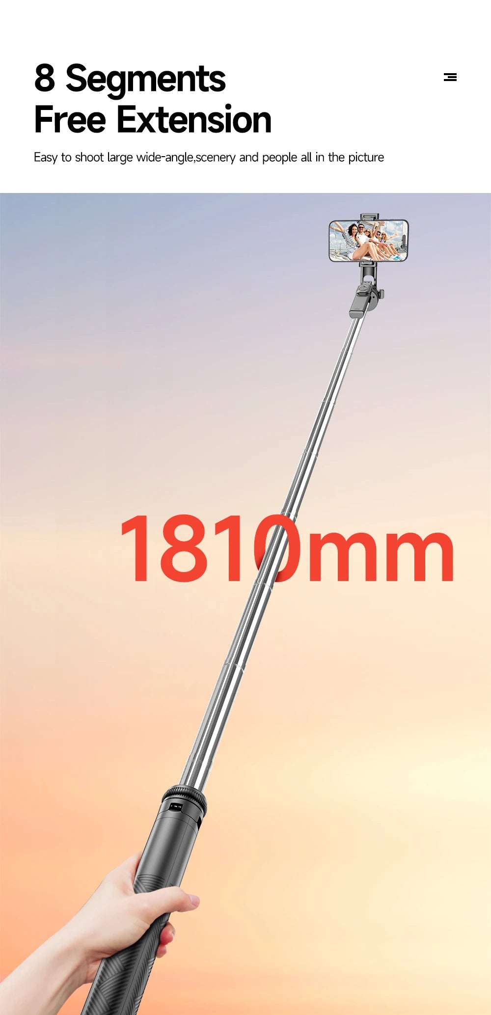 TOKQI Extendable Tripod with Bluetooth Remote,1/4'' Screw,Phone Holder,72inch Monopod for Smartphone Camera Projector brackets - LKBA