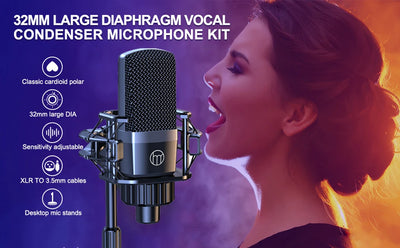 Professional Podcast Microphone Soundcard Kit for PC Smartphone Laptop Computer Vlog Recording Live - LKBA