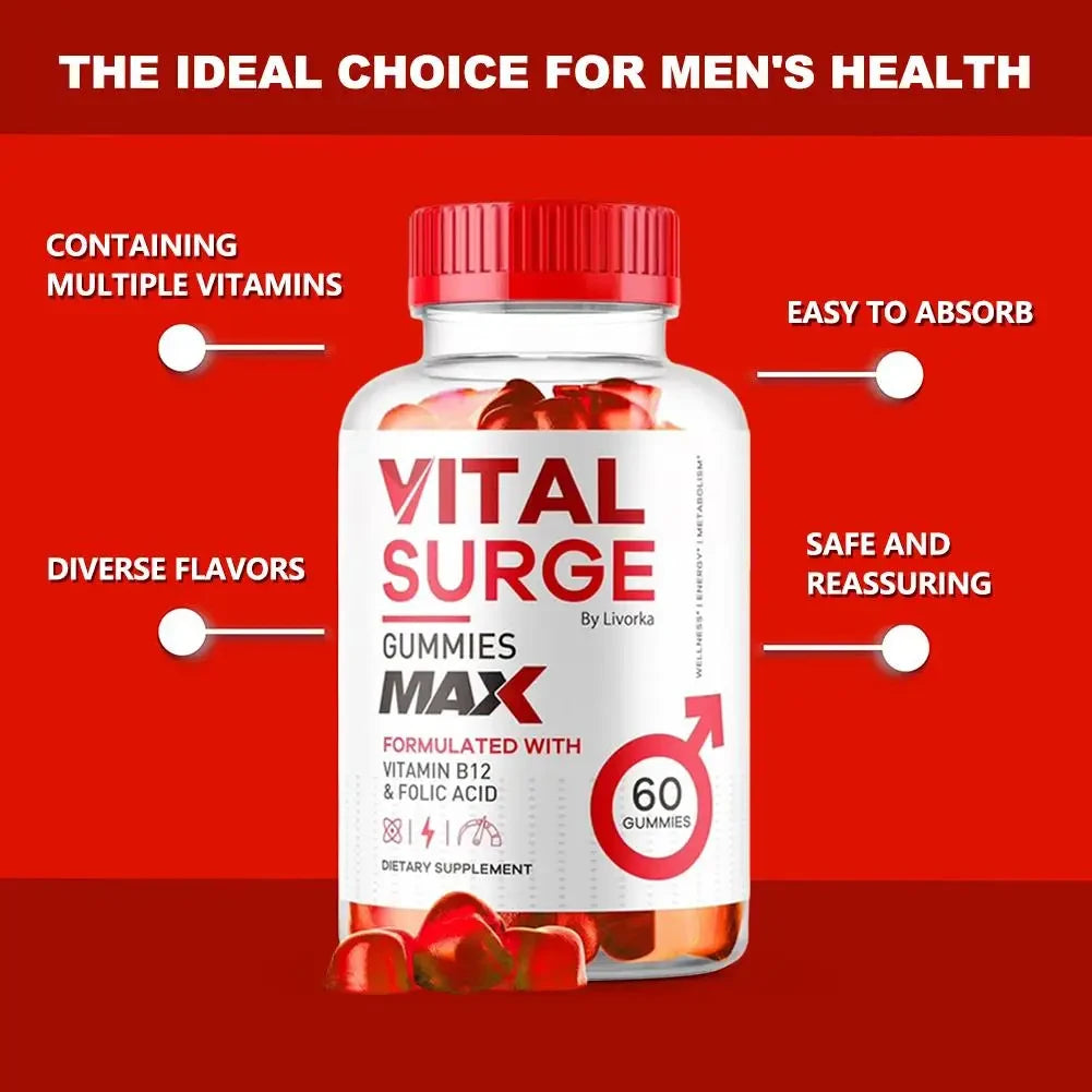 Vital Surge Gummies- Vital Vita Surge Maximum Strength 1000MG Advanced Supplement Gummies, VitalSurge Mens Detox Supplement - LKBA