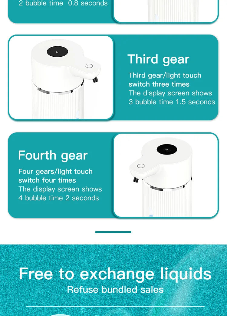 420ML Large Capacity Automatic Smart Senor Soap Dispenser Wall-Mounted Electric Foam/Liquid Model Hand Dish Washing Pump Machine - LKBA