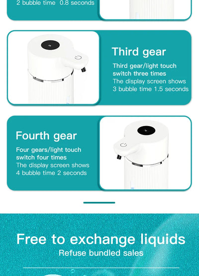 420ML Large Capacity Automatic Smart Senor Soap Dispenser Wall-Mounted Electric Foam/Liquid Model Hand Dish Washing Pump Machine - LKBA