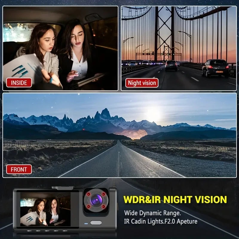 Dash Cam for Cars WIFI APP Car DVR 2/3lens Front Camera Video Recorder Rear View Camera for Vehicle Black Box Car Assecories - LKBA