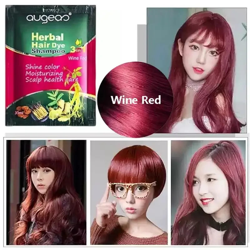 Pure Natural Herbal Hair Dye Shampoo 5 Minutes Change Hairs Color Non-irritating Repair Gray White Fashion Hair Care Women Men - LKBA
