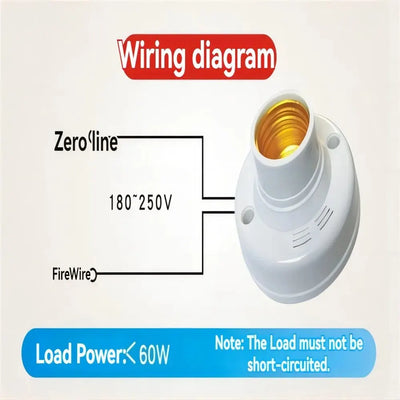 E27 Screw Lamp Base Sound Voice Control Delay Switch Light Socket Adapter AC180-240V Lighting Accessories LED Bulb Holder - LKBA