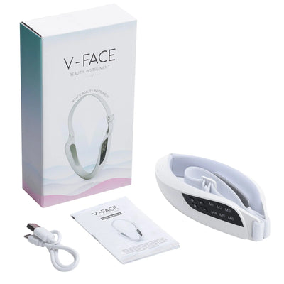 Electric V Face Lifting Beauty Device 6 Modes 8 Levels EMS Micro-current Firming Facial Massager Double Chin Removal Skin Care - LKBA