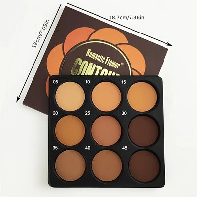 Dark Skin Tone 9-in-1 Face Palette Waterproof Concealer 9 Shades Contour Bronzer - LKBA