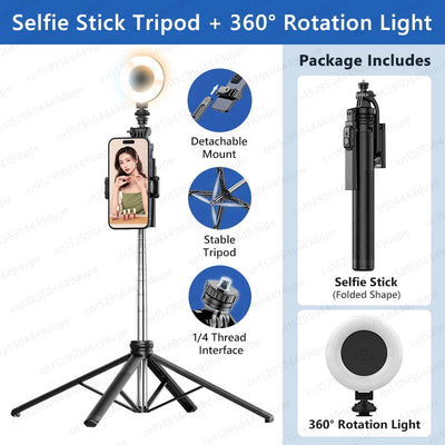 TOKQI Extendable Tripod with Bluetooth Remote,1/4'' Screw,Phone Holder,72inch Monopod for Smartphone Camera Projector brackets