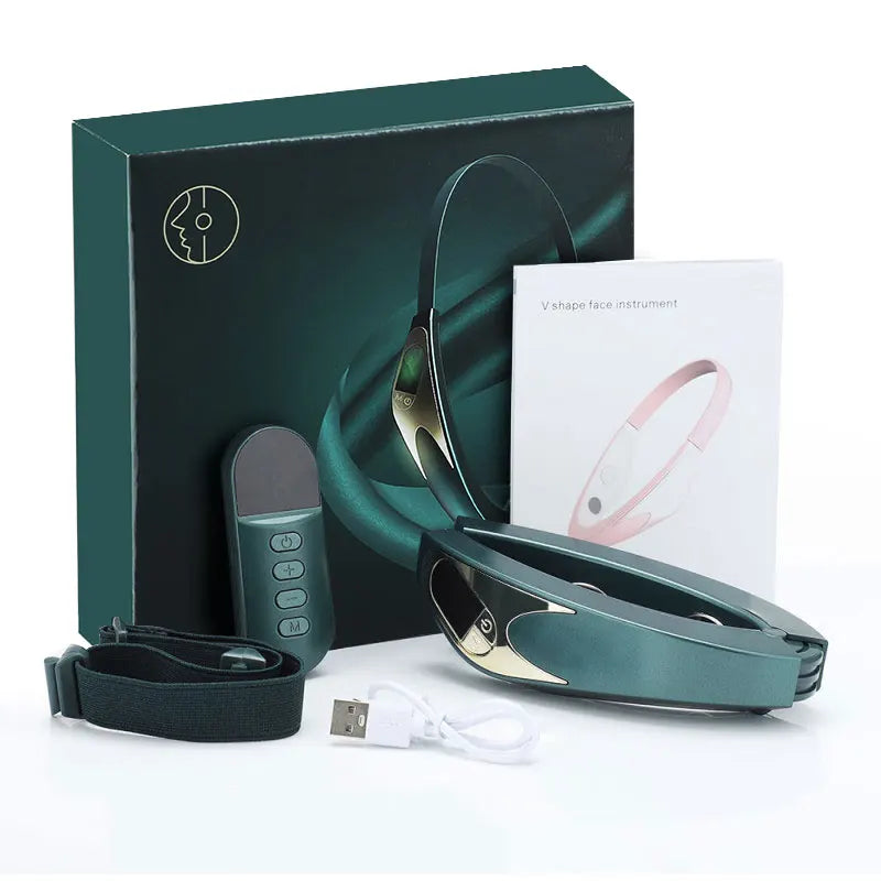 Electric V-face Face Lift Device 6Mode Heated Skin Rejuvenation Double Chin V Face Vibration Massager Wireless Remote Control - LKBA