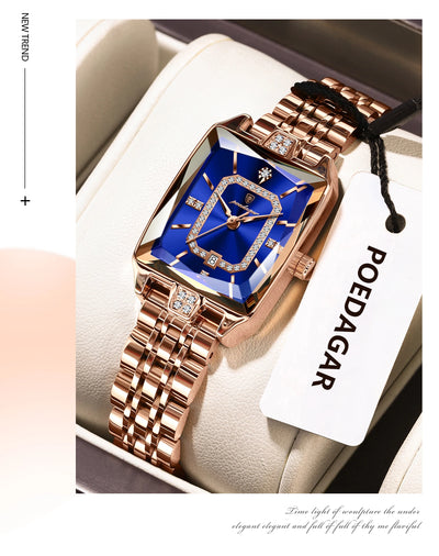 POEDAGAR Luxury Casual Ladies Watch Stainless Steel Waterproof Date Fashion Woman Wristwatch High Quality Quartz Women's Watches - LKBA