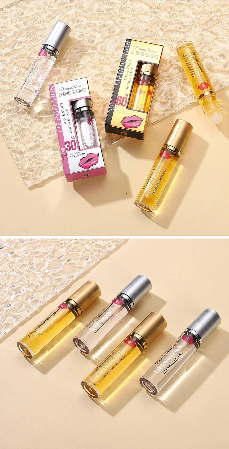 Instant Volumising Lip Plumper Oil Lip Enhancer Lip Gloss Plumping Serum Moisturizing Anti-Wrinkle Lipstick Sexy Lip Care Makeup - LKBA