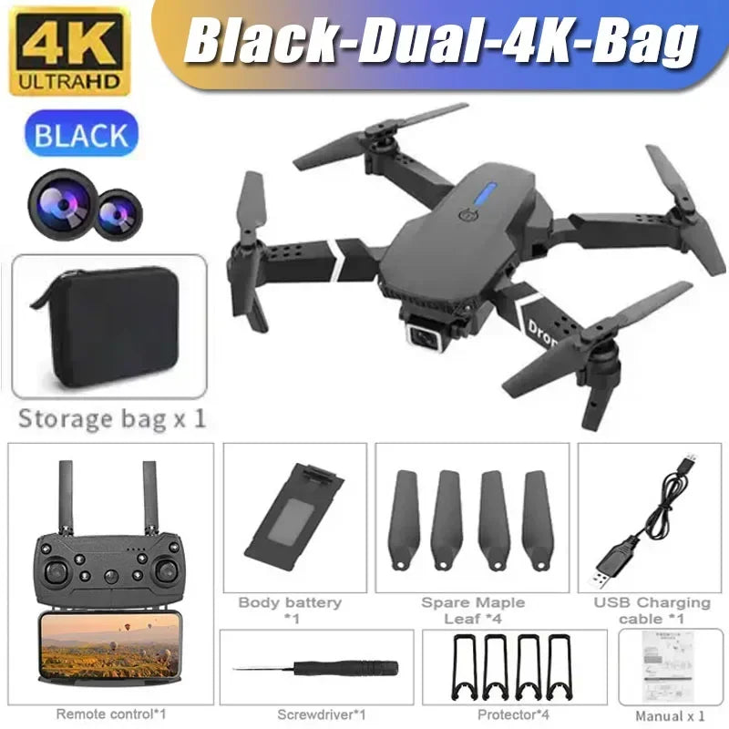 2025 E88Pro RC Drone 4K Professional With 1080P Wide Angle HD Camera Foldable Helicopter WIFI FPV Height Hold